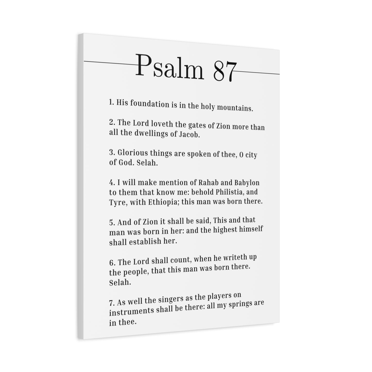 Scripture Canvas City Of God Psalm 87 Christian Wall Art Bible Verse Print Ready to Hang