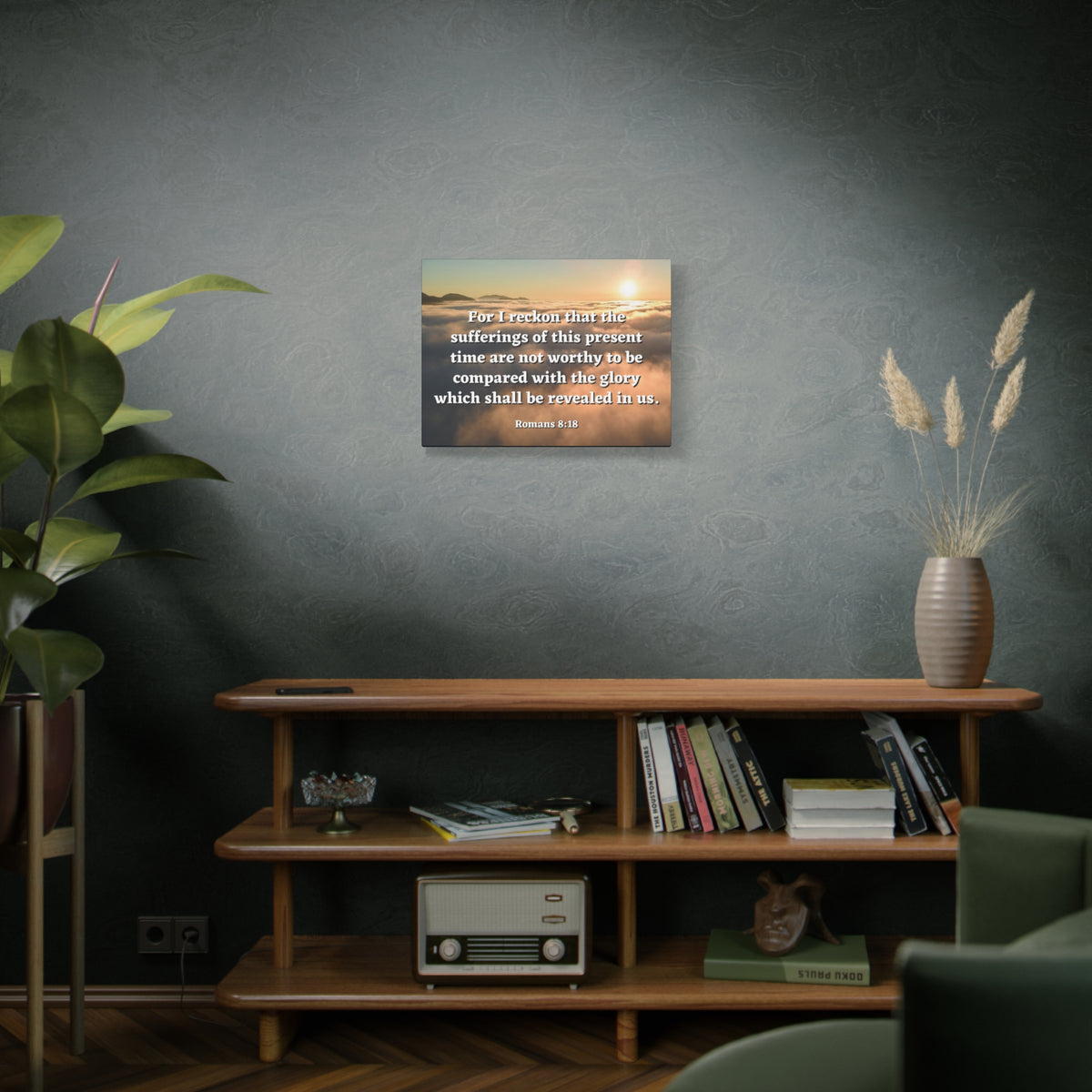 Scripture Canvas The Sufferings Romans 8:18 Christian Wall Art Bible Verse Print Ready to Hang