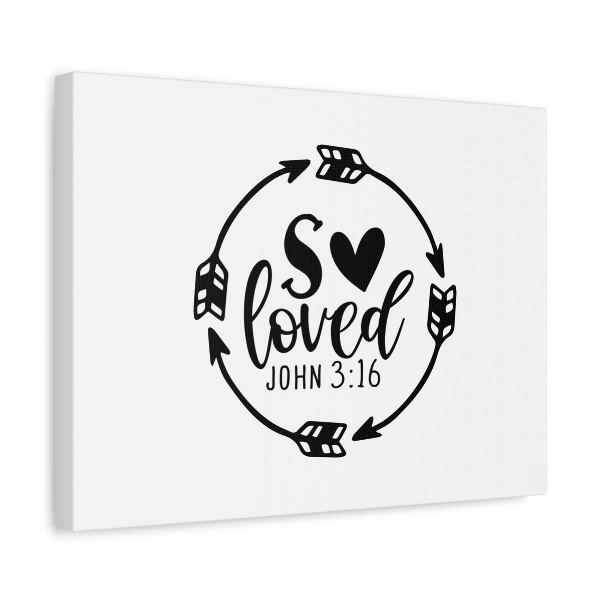 Scripture Canvas So Loved John 3:16 Christian Wall Art Bible Verse Print Ready to Hang