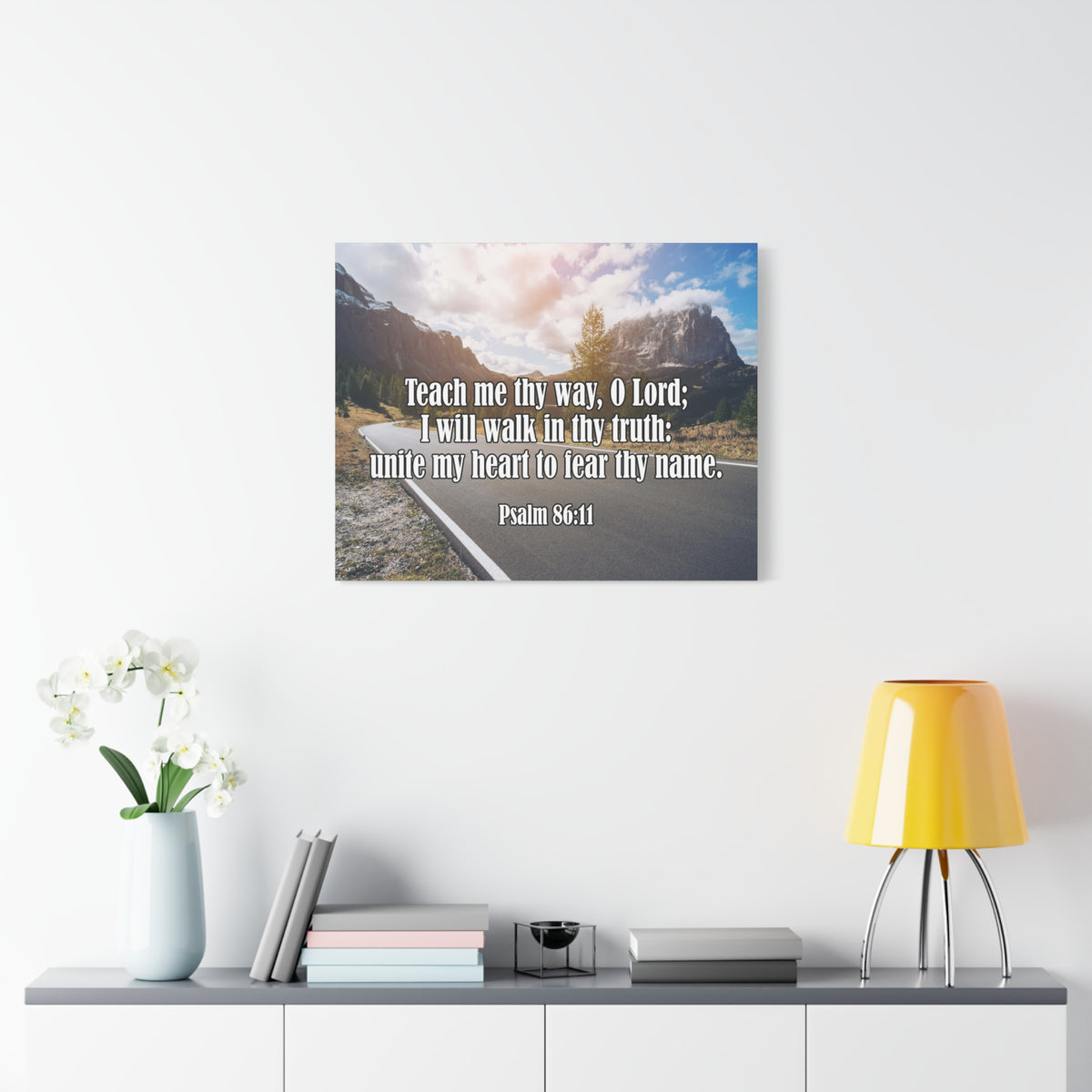 Scripture Canvas Teach Me Thy Way Psalm 86:11 Christian Wall Art Bible Verse Print Ready to Hang