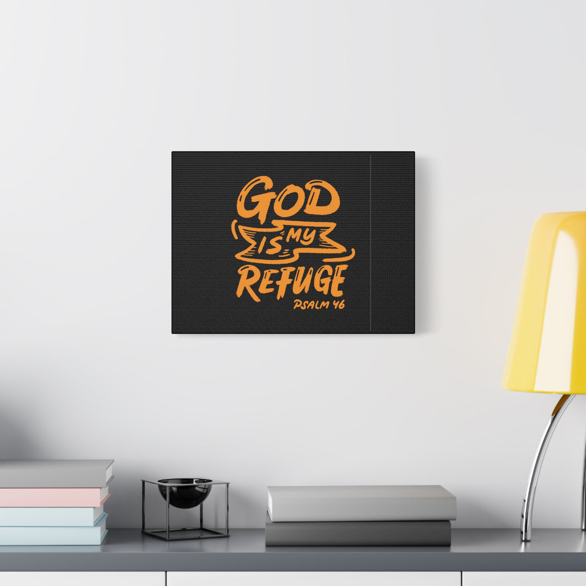 Scripture Canvas My Refuge Psalm 46 Christian Wall Art Bible Verse Print Ready to Hang