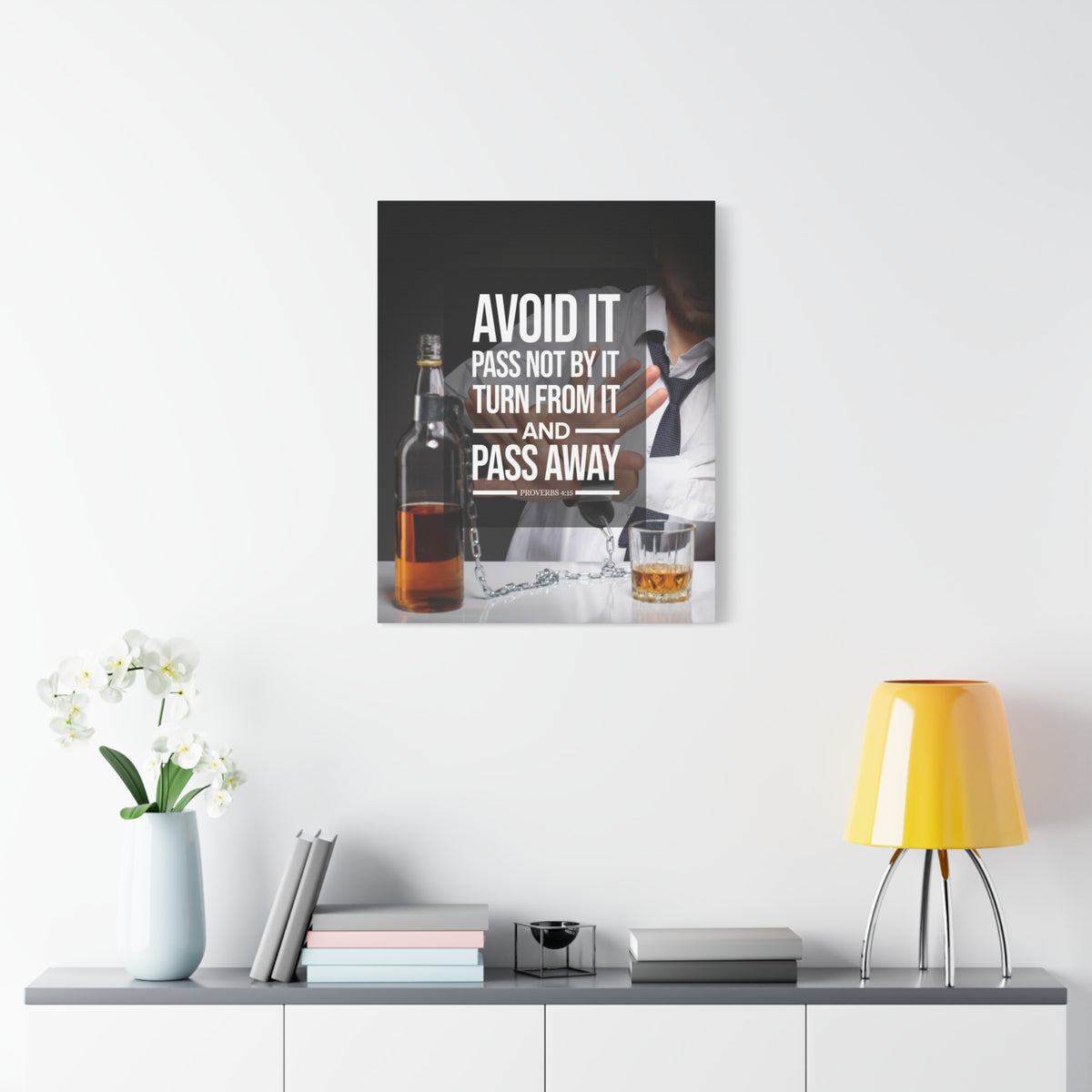 Scripture Canvas Pass Away Proverbs 4:15 Christian Wall Art Bible Verse Print Ready to Hang