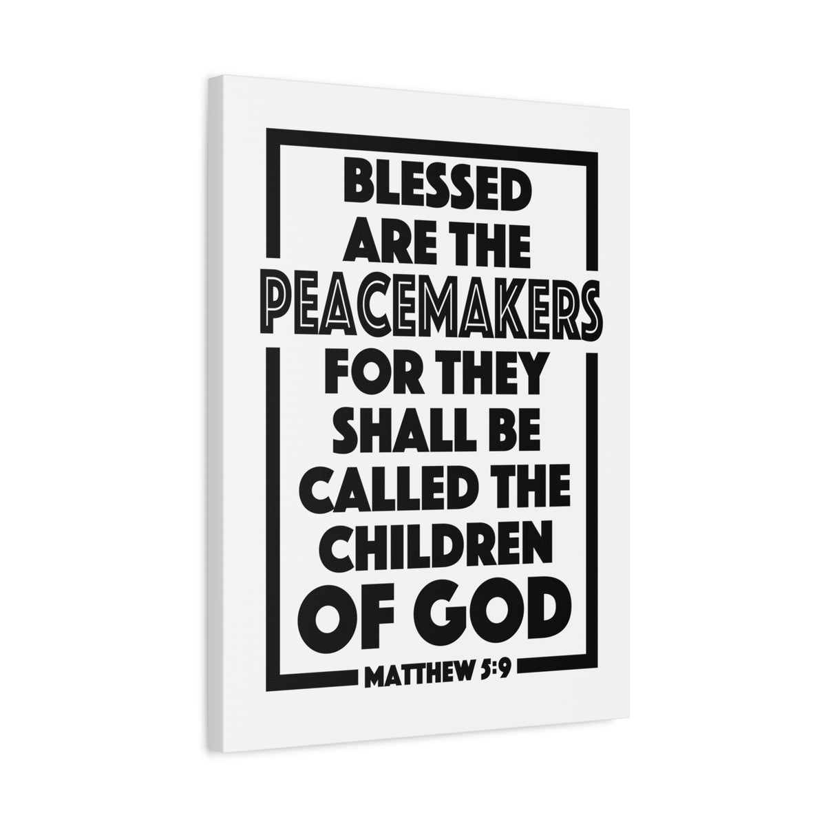 Scripture Canvas The Children Of God Matthew 5:9 Christian Wall Art Bible Verse Print Ready to Hang