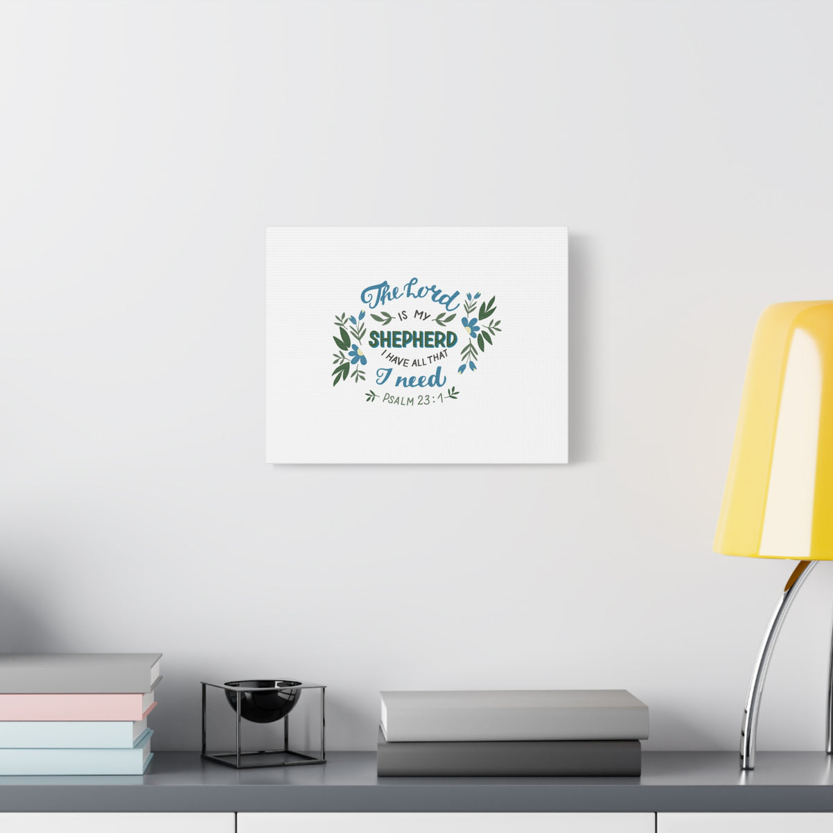 Scripture Canvas The Lord Is My Shepherd Psalm 23:1 Christian Wall Art Bible Verse Print Ready to Hang
