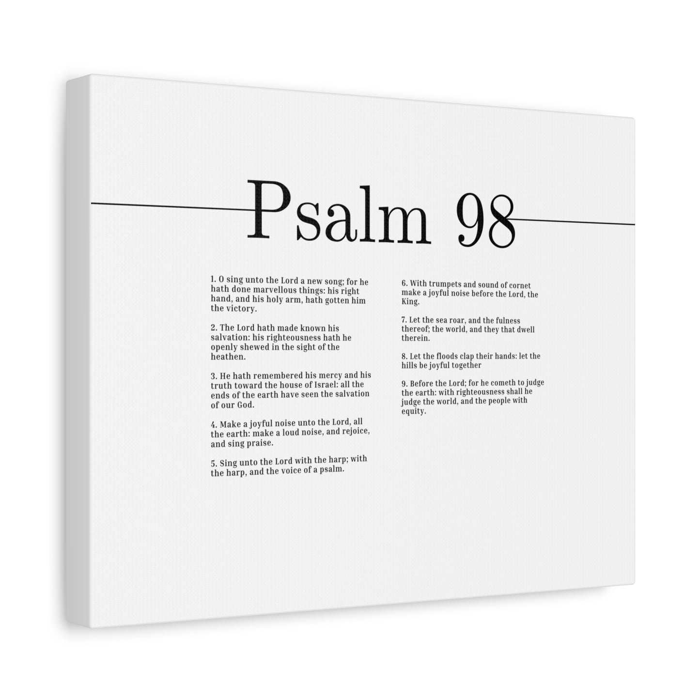 Scripture Canvas Shall He Judge The World Psalm 98 Christian Wall Art Bible Verse Print Ready to Hang