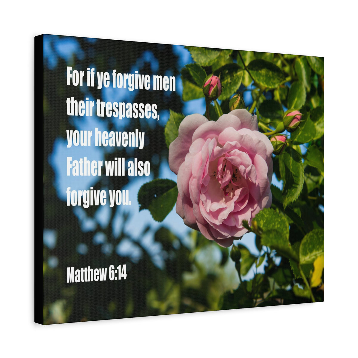 Scripture Canvas Heavenly Father Forgive You Matthew 6:14 Christian Wall Art Bible Verse Print Ready to Hang