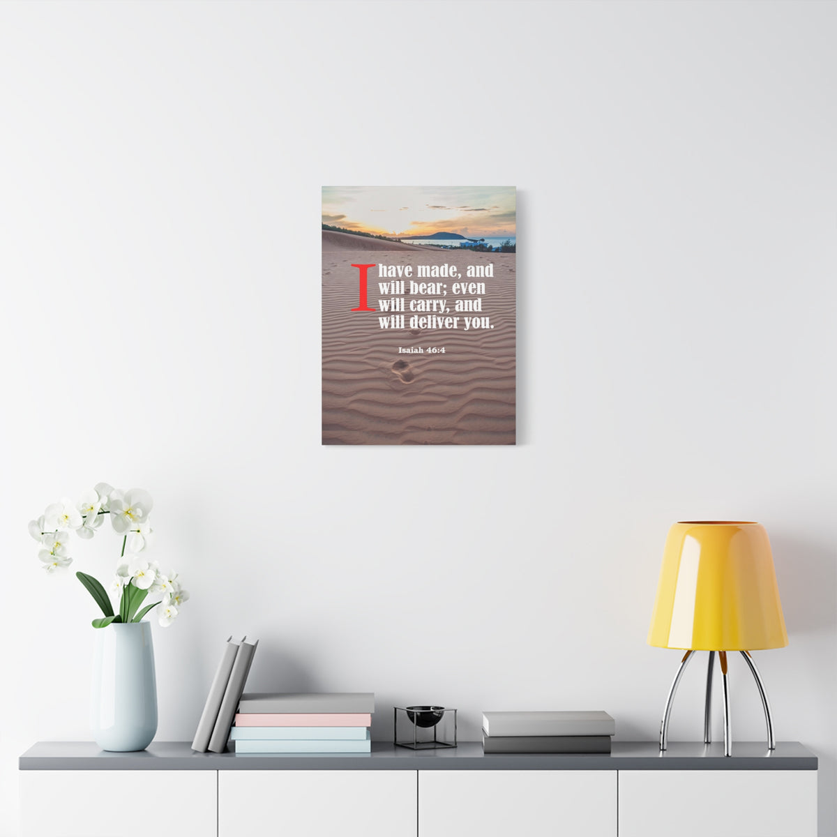 Scripture Canvas Lord Will Carry You Isaiah 46:4 Christian Wall Art Bible Verse Print Ready to Hang