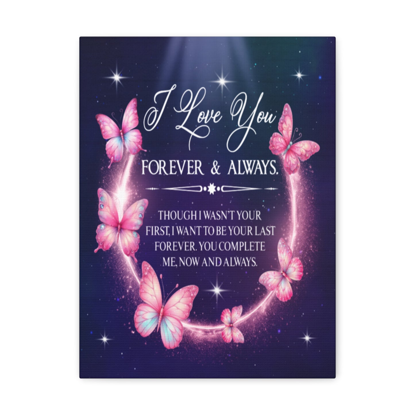 To My Wife Forever & Always Butterfly Canvas Wall Art – Romantic Gift for Eternal Love