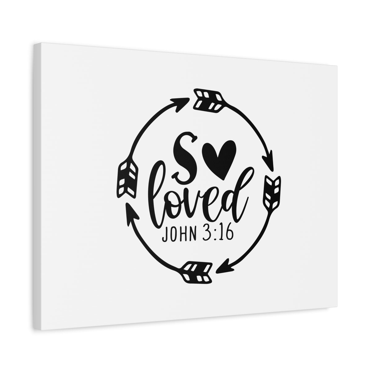 Scripture Canvas So Loved John 3:16 Christian Wall Art Bible Verse Print Ready to Hang