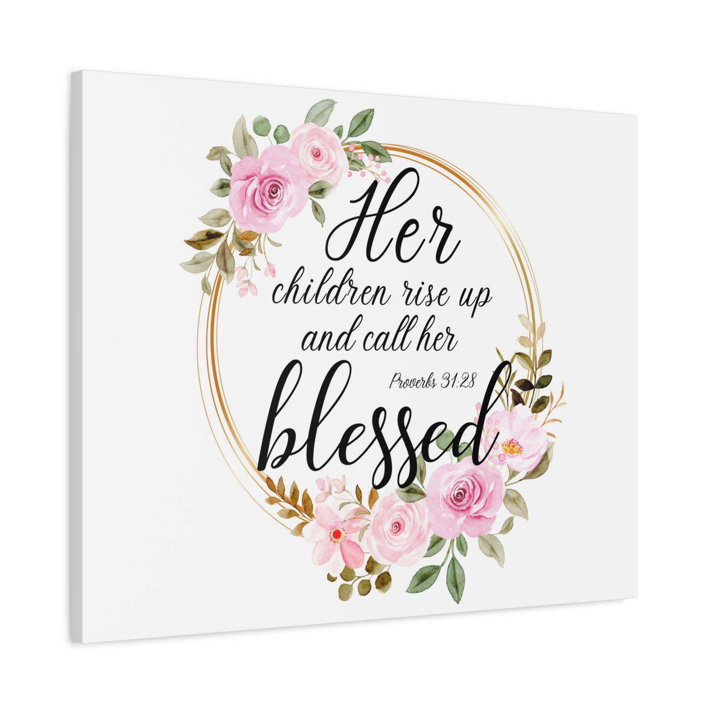 Scripture Walls Proverbs 31:28 She is Blessed Bible Verse Canvas Christian Wall Art Ready to Hang Unframed