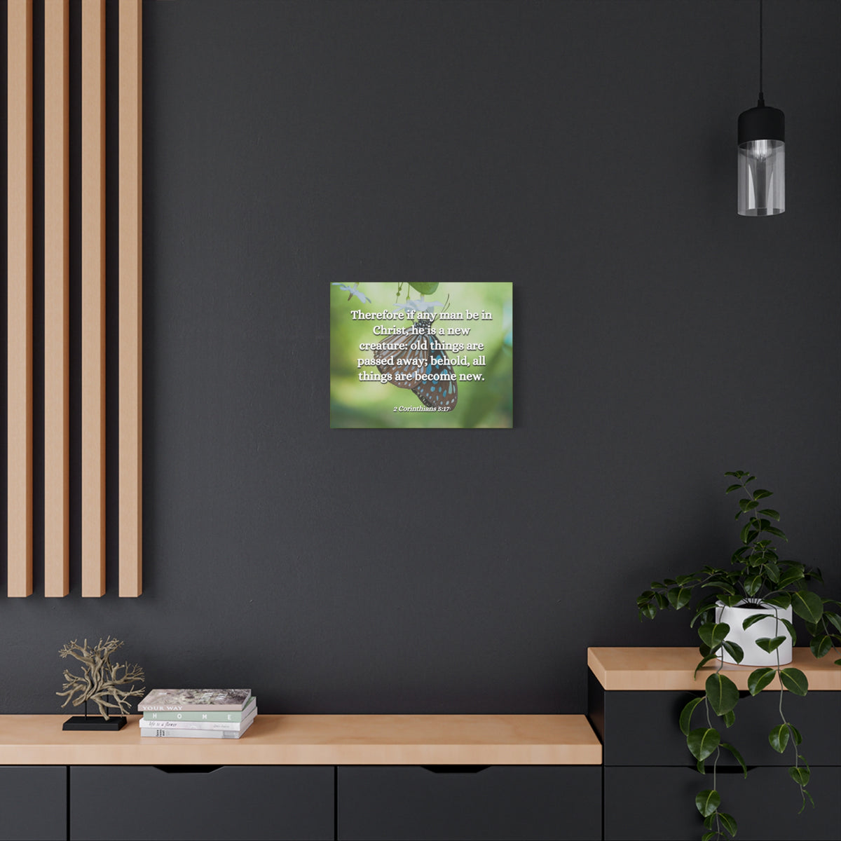 Scripture Canvas New Creature 2 Corinthians 5:17 Christian Wall Art Bible Verse Print Ready to Hang