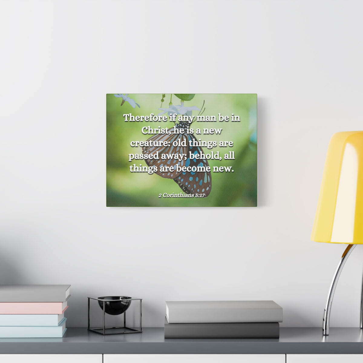 Scripture Canvas New Creature 2 Corinthians 5:17 Christian Wall Art Bible Verse Print Ready to Hang