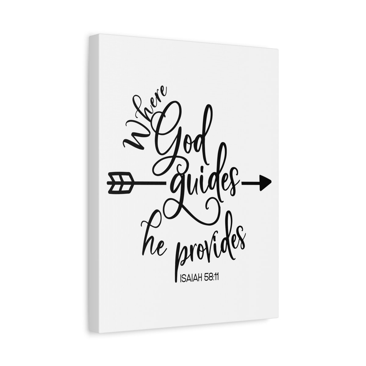 Scripture Canvas Where  God Guides Isaiah 58:11 Christian Wall Art Bible Verse Print Ready to Hang