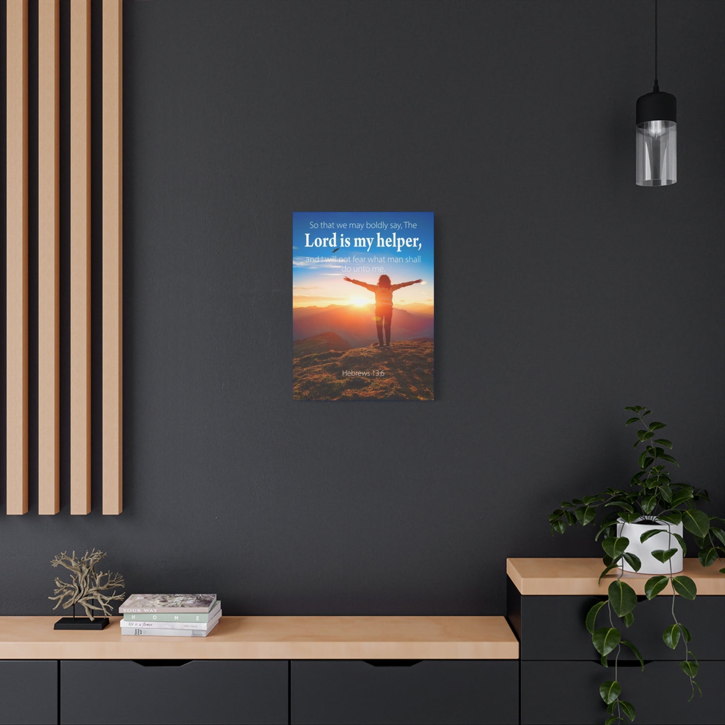 Scripture Walls Lord is My Helper Hebrews 13:6 Bible Verse Canvas Christian Wall Art Ready to Hang Unframed