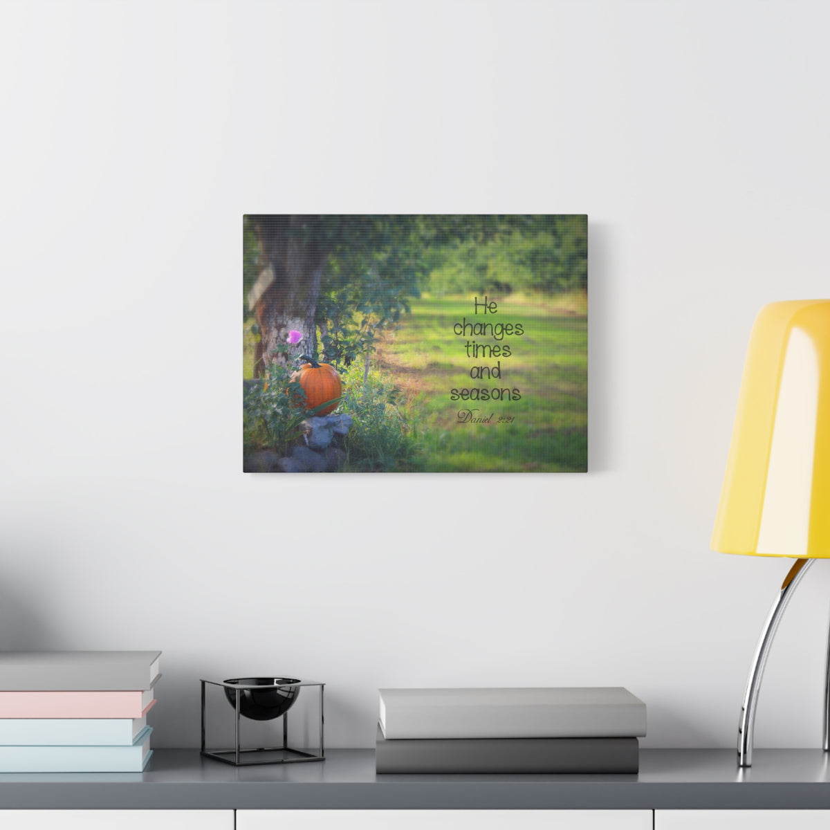 Scripture Canvas Times And Seasons Daniel 2:21 Christian Wall Art Bible Verse Print Ready to Hang
