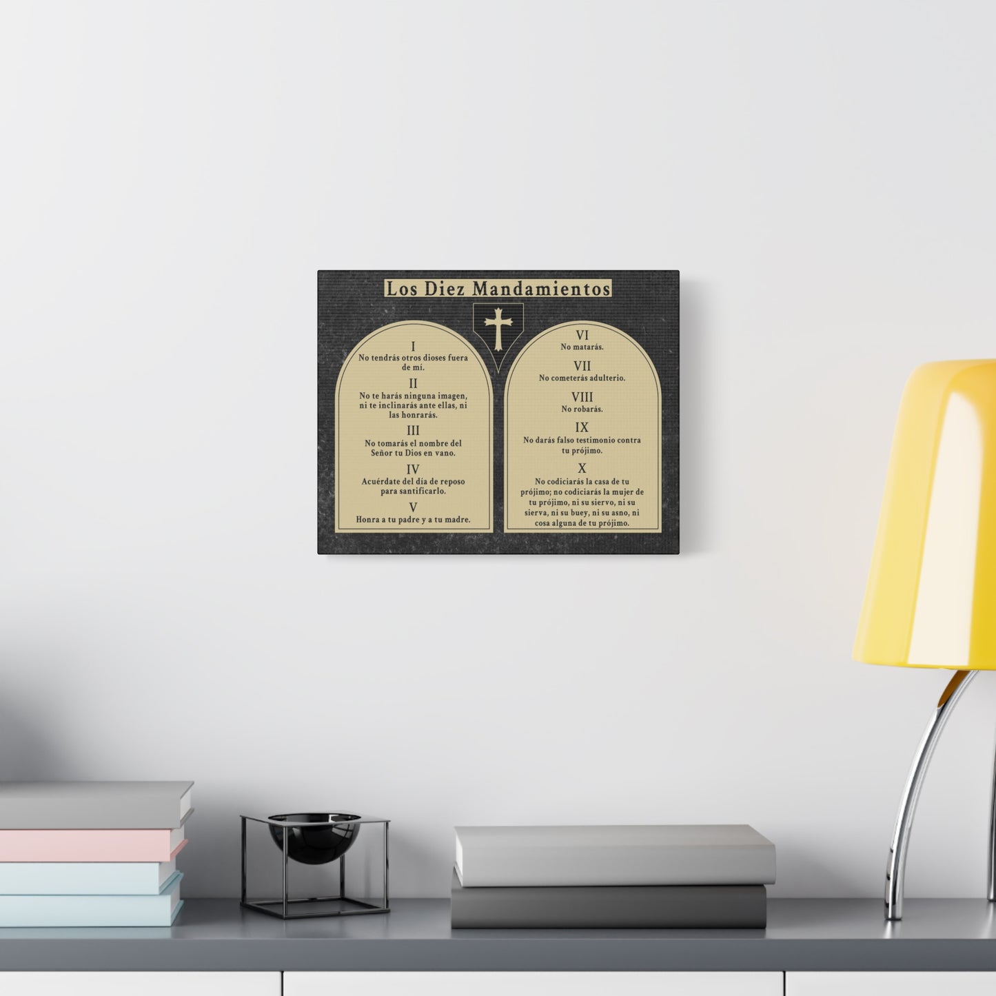 Scripture Walls 10 Commandments Spanish Los Diez Mandamientos Tablets Bible Verse Canvas Christian Wall Art Ready to Hang Unframed