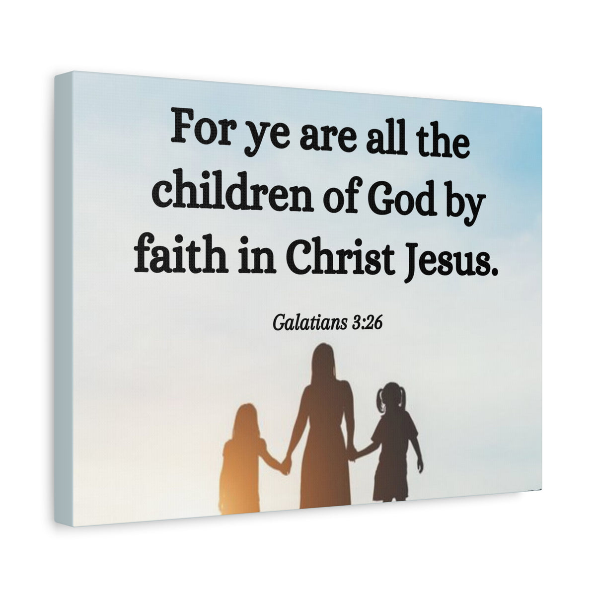 Scripture Canvas By Faith Galatians 3:26 Christian Wall Art Bible Verse Print Ready to Hang