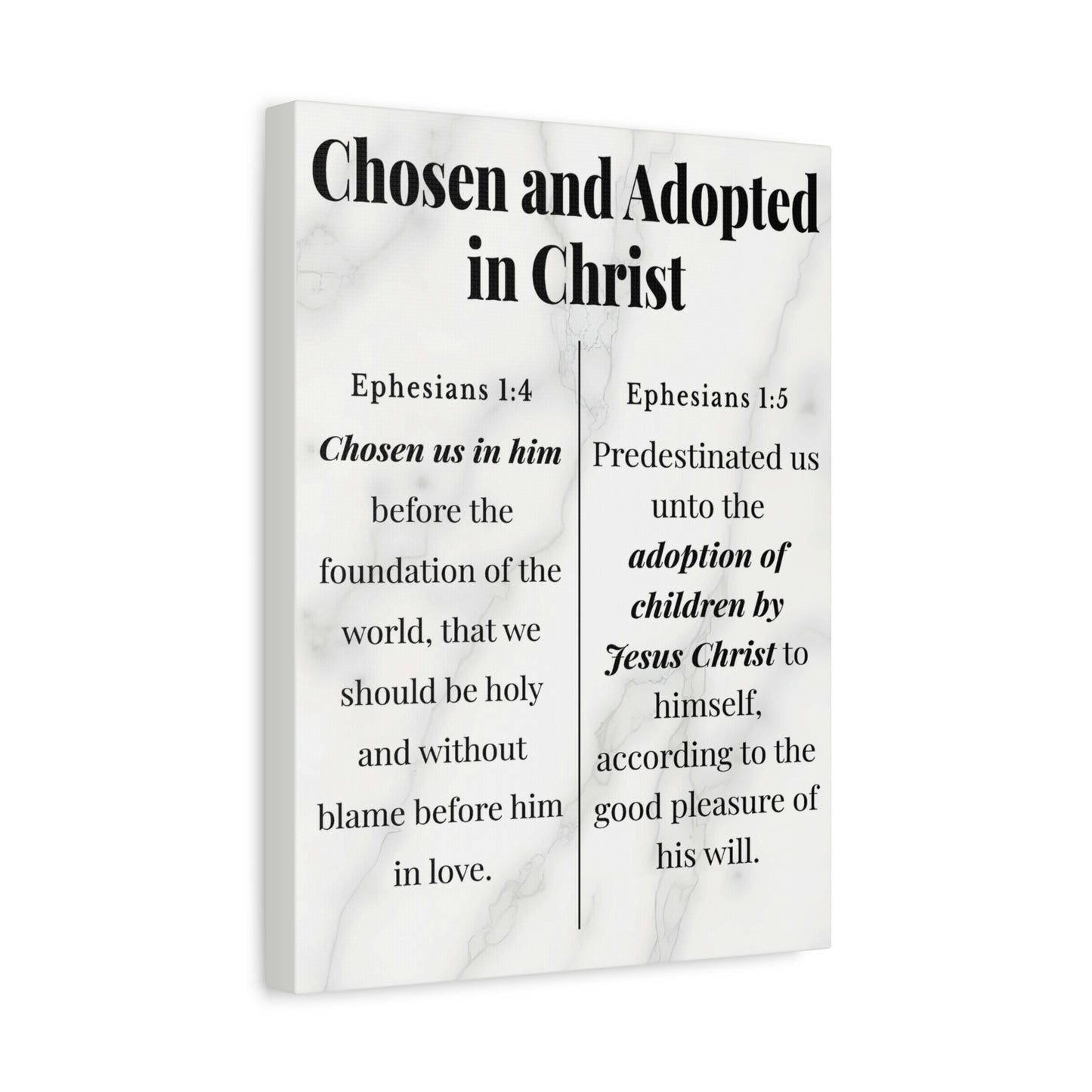 Scripture Walls Chosen and Adopted in Christ Ephesians 1:4-5 Bible Verse Canvas Christian Wall Art Ready to Hang Unframed