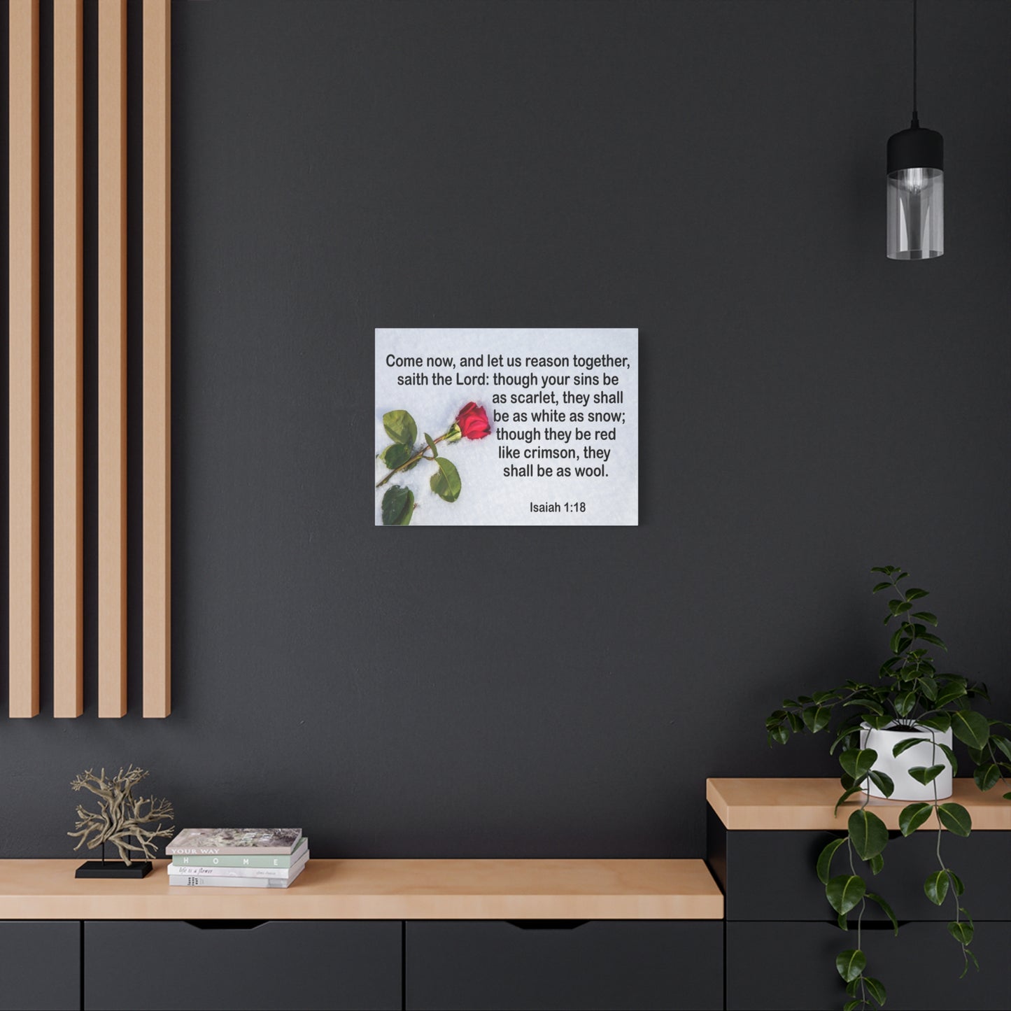 Bible Verse Canvas Come Now Isaiah 1:18 Christian Home Décor Wall Art Scripture Ready to Hang Faith Print