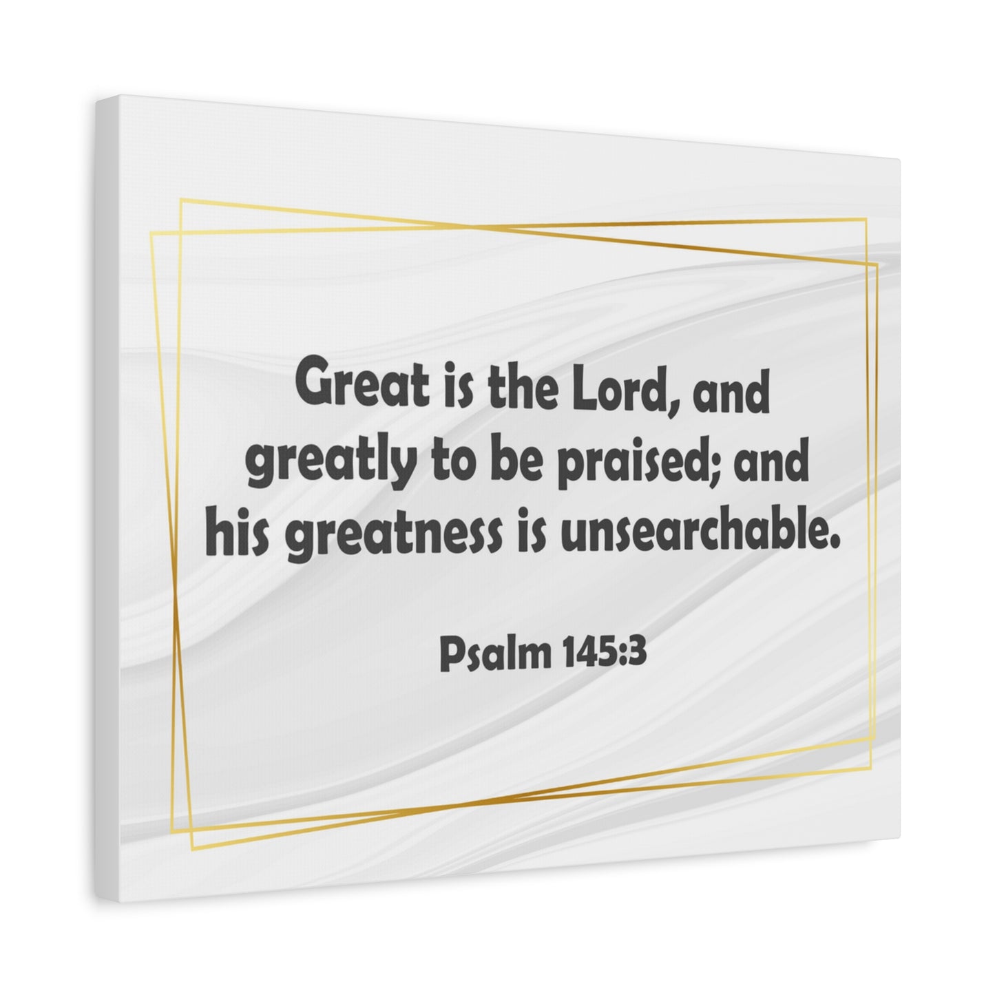 Bible Verse Canvas Great is the Lord Psalm 145:3 Christian Home Décor Wall Art Scripture Ready to Hang Faith Print
