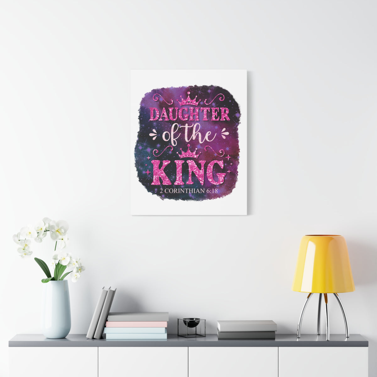 Scripture Walls Daughter of the King 2 Corinthian 6:18 Bible Verse Canvas Christian Wall Art Ready to Hang Unframed