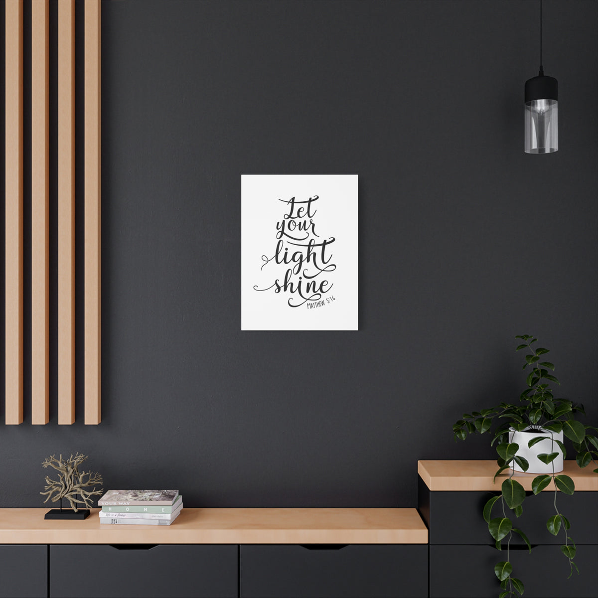 Scripture Canvas Light Shine Matthew 5:16 Christian Wall Art Bible Verse Print Ready to Hang