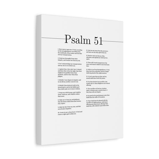 Scripture Canvas God Of My Salvation Psalm 51 Christian Wall Art Bible Verse Print Ready to Hang