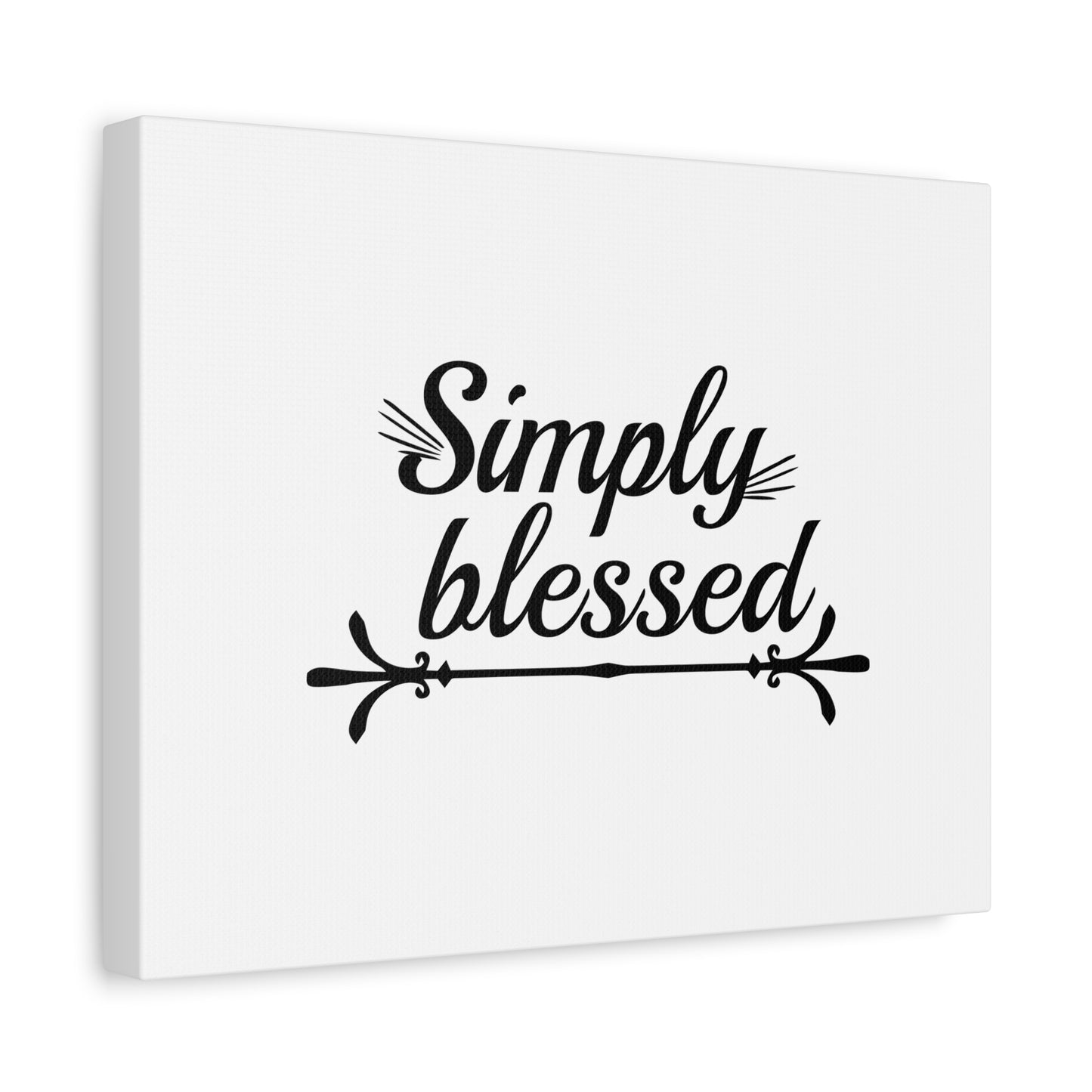 Scripture Canvas Simply Blessed Psalms 67:7 Cursive Christian Wall Art Bible Verse Print Ready to Hang
