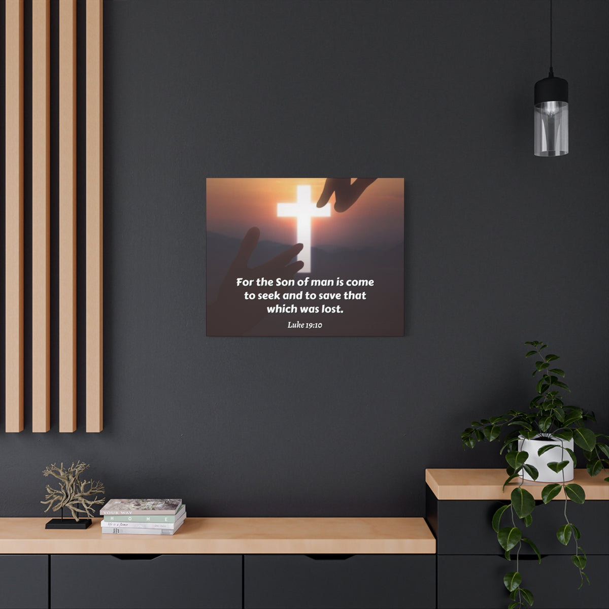 Scripture Canvas Son Of Man Luke 19:10 Christian Wall Art Bible Verse Print Ready to Hang