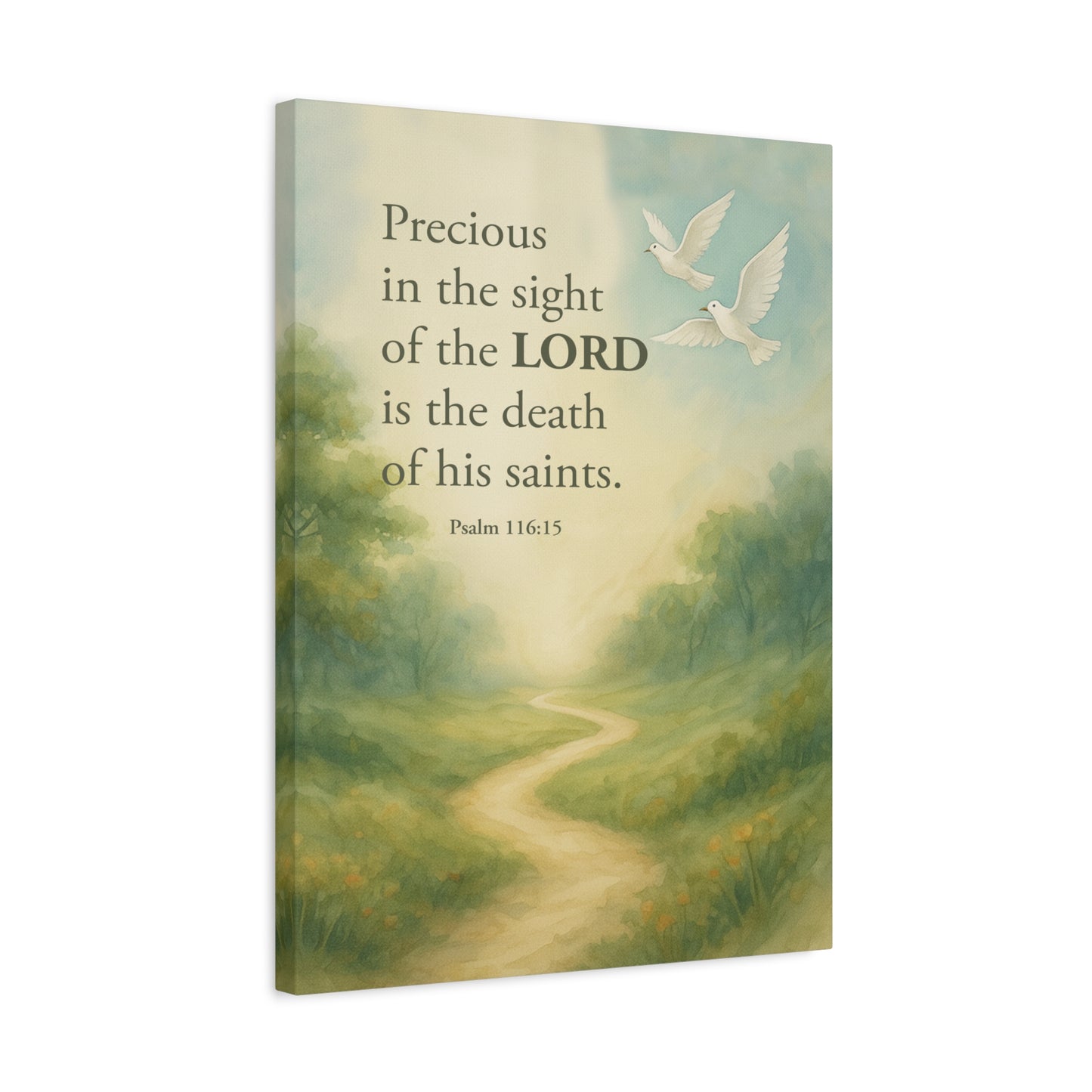 Scripture Canvas Psalm 116:15 Precious Christian Wall Art Bible Verse Print Ready to Hang