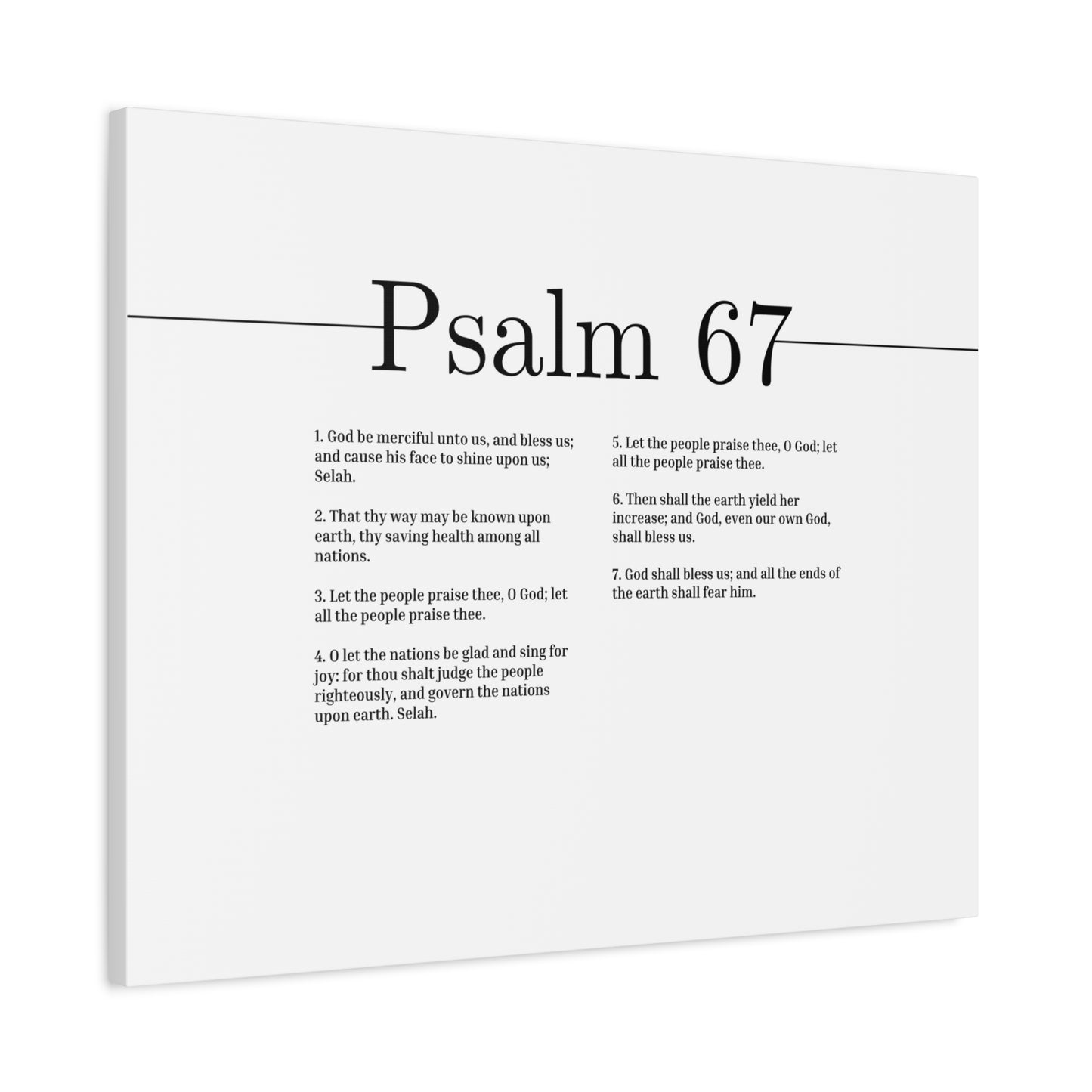 Scripture Canvas God Be Merciful Unto Us Psalm 67 Christian Wall Art Bible Verse Print Ready to Hang