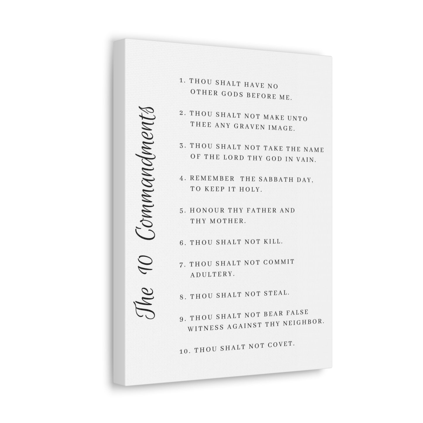 10 Commandments White Side Christian Wall Art Print Ready to Hang