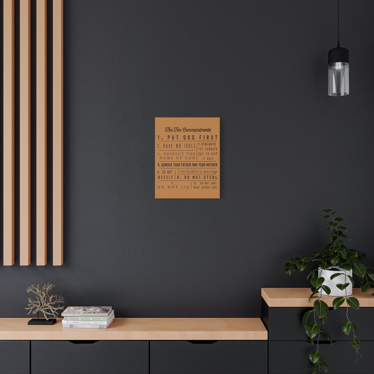 Scripture Canvas Ten Commandments Exodus 20:2–17 Christian Wall Art Print Ready to Hang