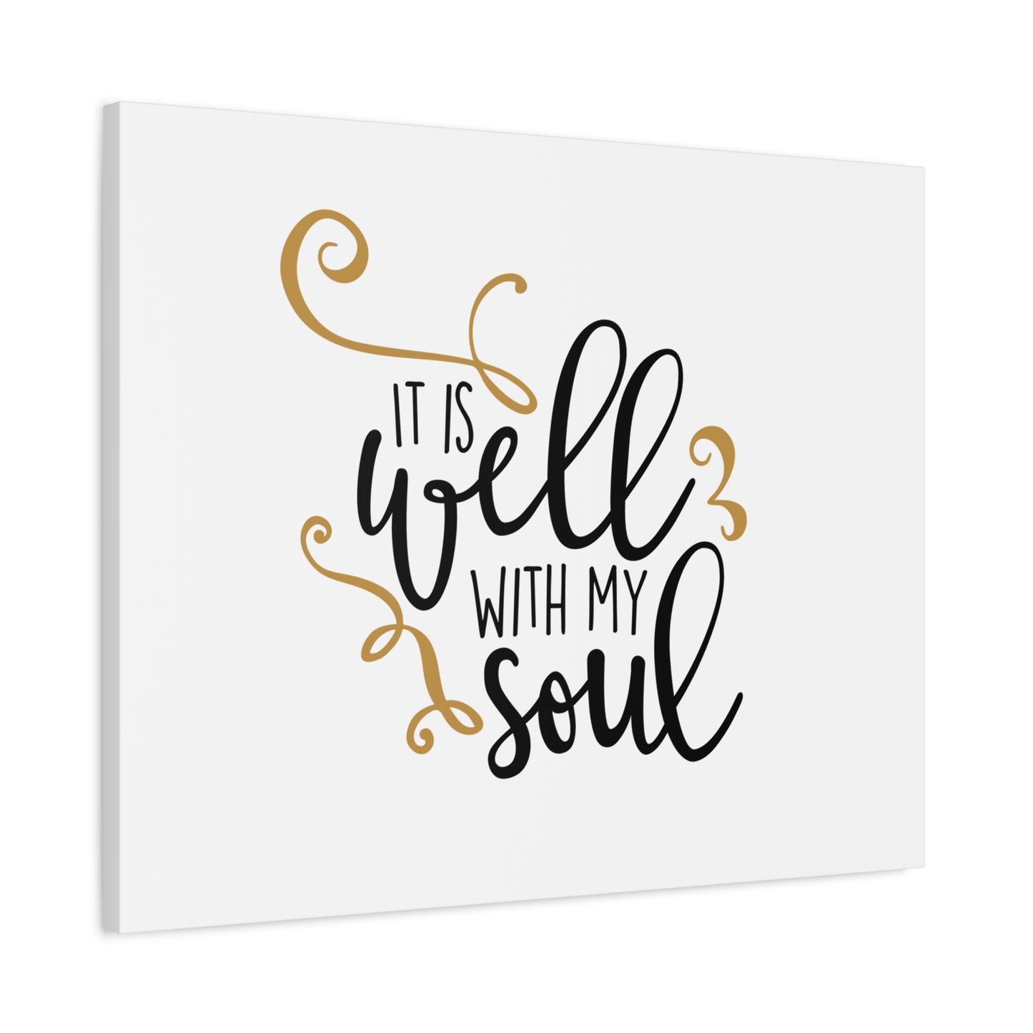 Scripture Canvas It Is Well With My Soul Psalm 42:7 White Christian Wall Art Bible Verse Print Ready to Hang
