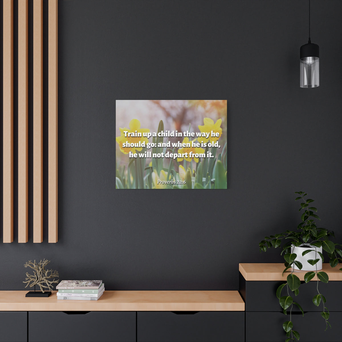 Scripture Canvas The Way He Should Go Proverbs 2:26 Christian Wall Art Bible Verse Print Ready to Hang