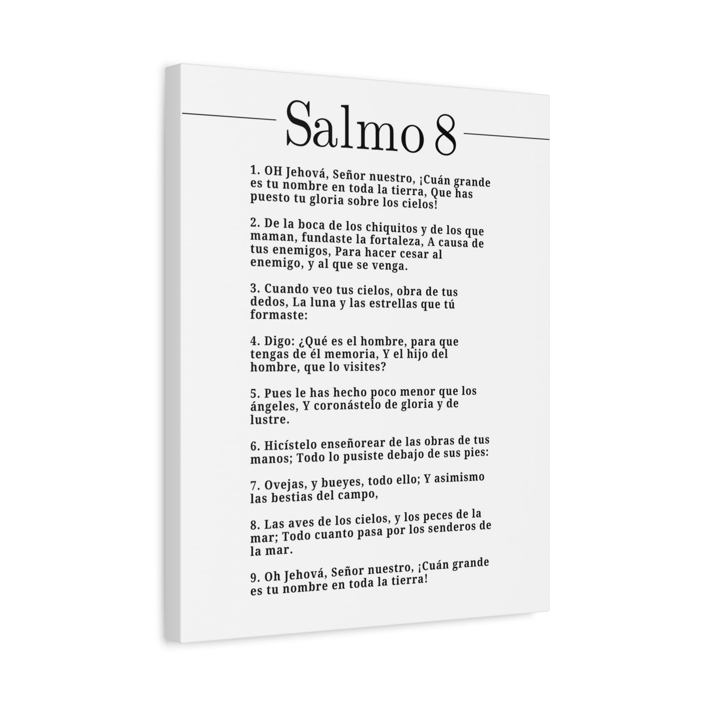 Salmo 8 Impresión De Arte Cristiano en la Pared Lista Para Colgar