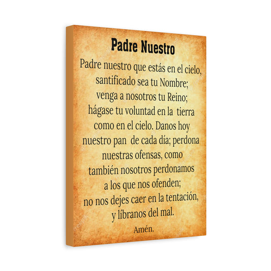 Scripture Walls Padre Nuestro Lords Prayer Gold & White Christian Wall Art Print Ready to Hang Unframed