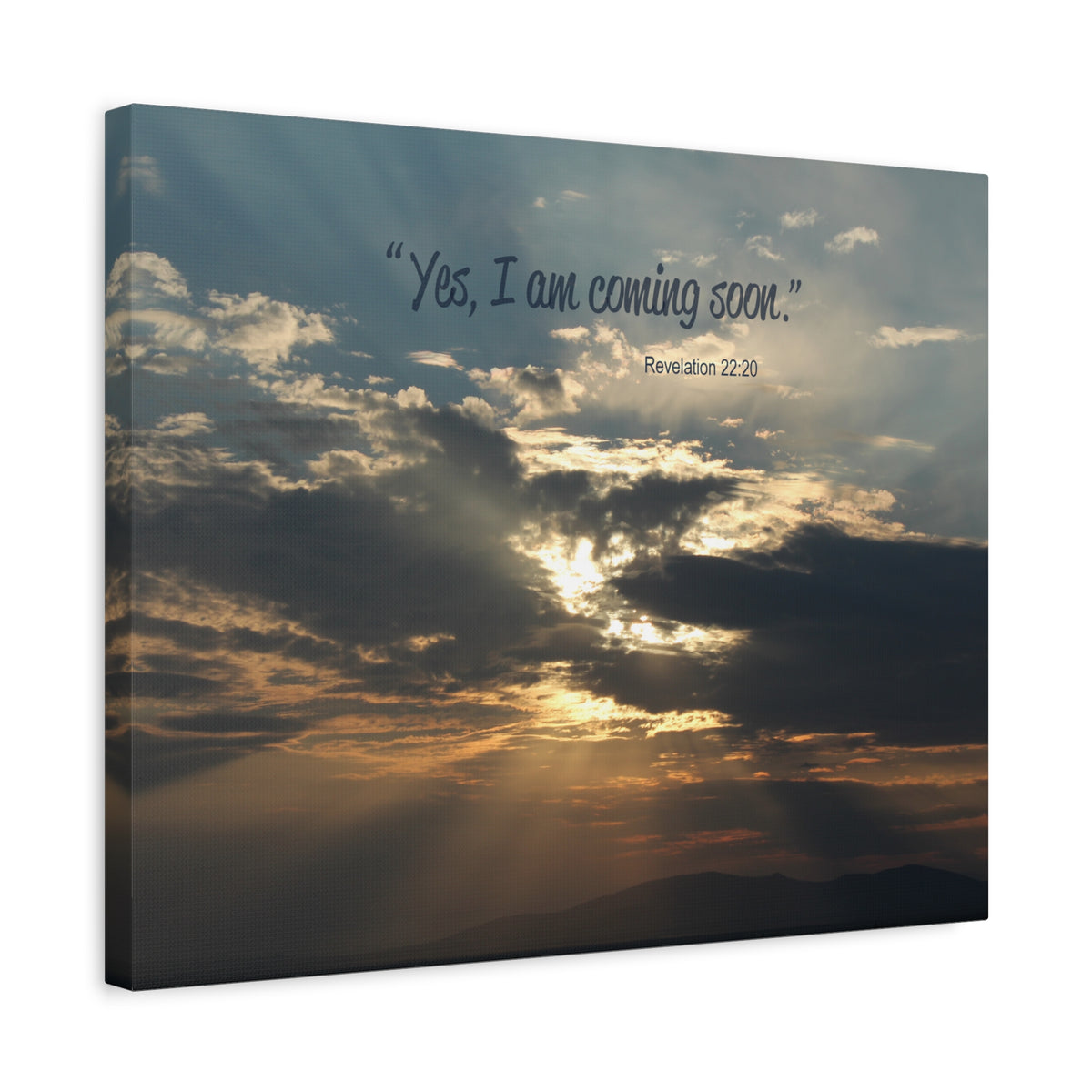 Scripture Canvas I Am Coming Soon Revelation 22:20 Christian Wall Art Bible Verse Print Ready to Hang