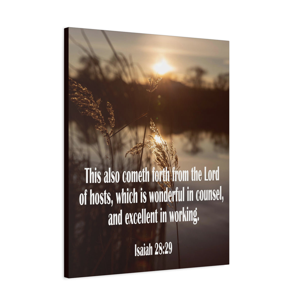 Scripture Canvas Wonderful in Counsel Isaiah 28:29 Christian Wall Art Bible Verse Print Ready to Hang