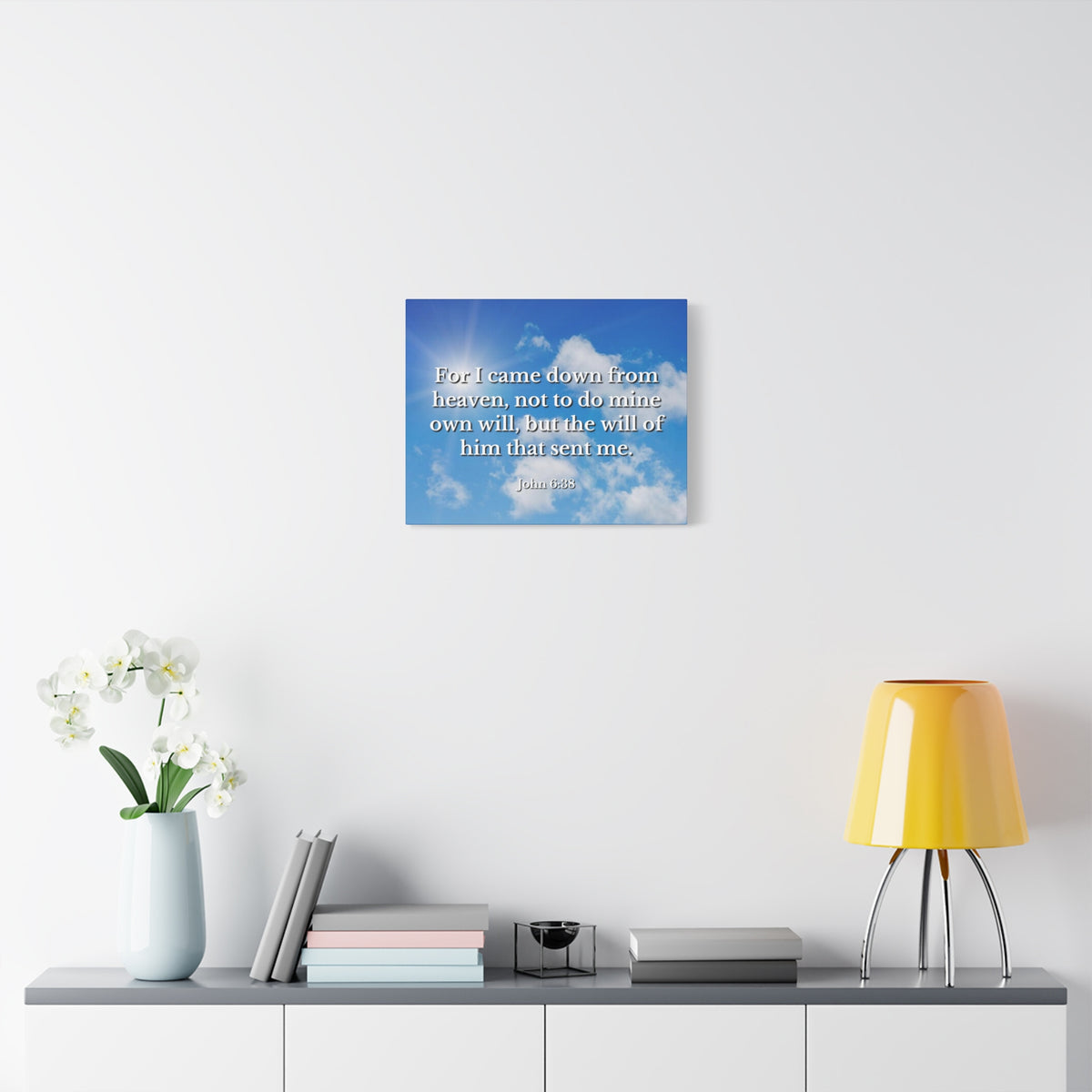 Scripture Canvas Will Of Him John 6:38 Christian Wall Art Bible Verse Print Ready to Hang