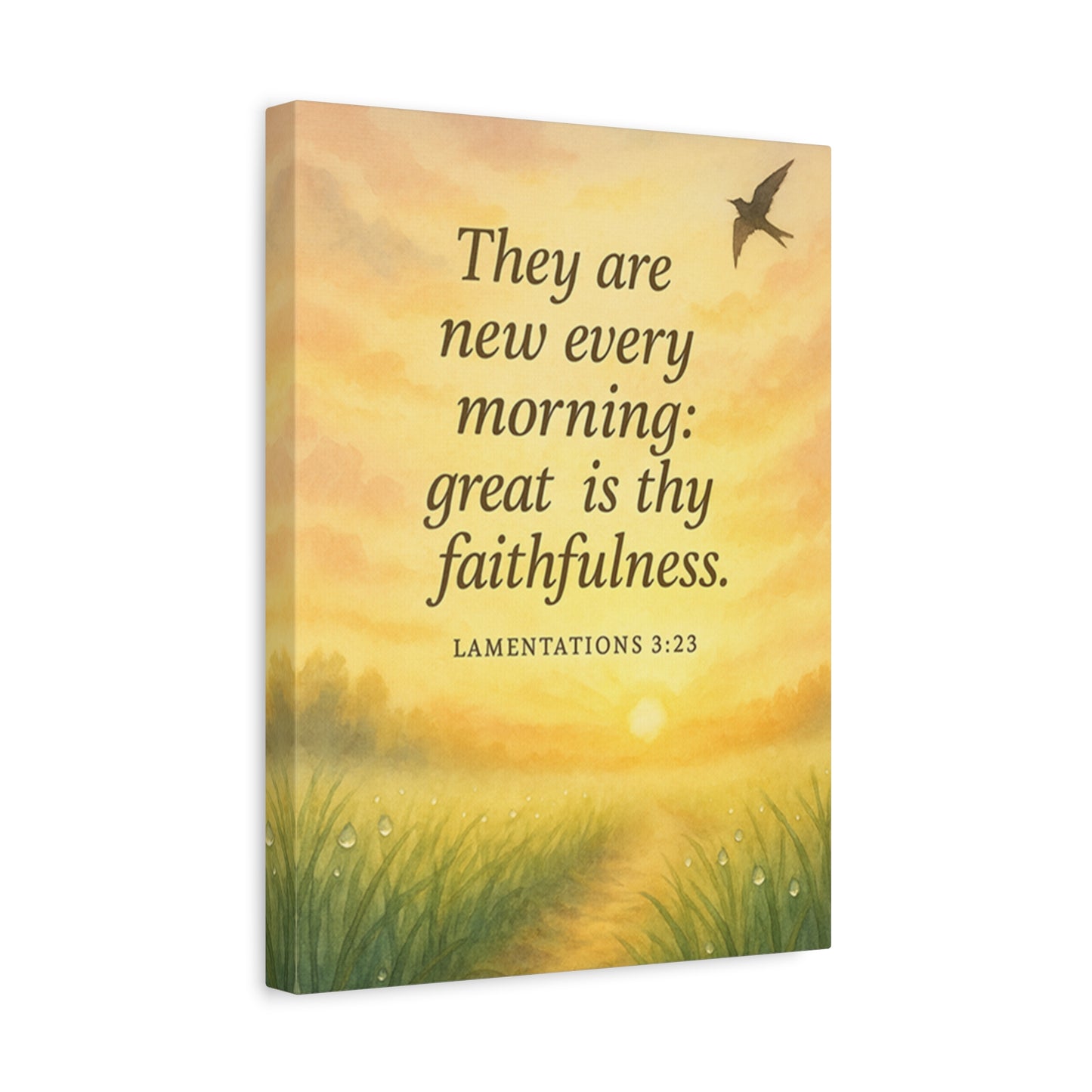 Bible Verse Canvas Lamentations 3:23 Christian Home Décor Wall Art Scripture Ready to Hang Faith Print