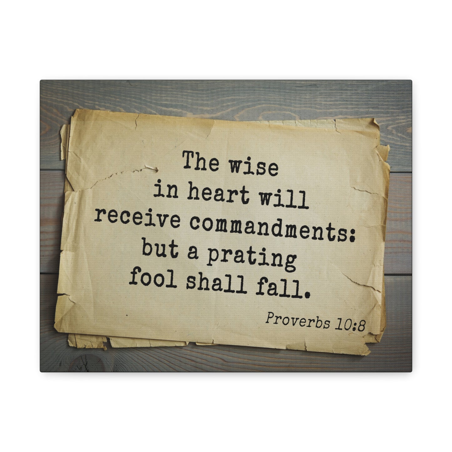 The Wise Proverbs 10:8 Christian Wall Art Bible Verse Print Ready to Hang