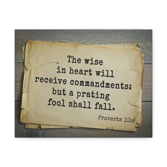 The Wise Proverbs 10:8 Christian Wall Art Bible Verse Print Ready to Hang