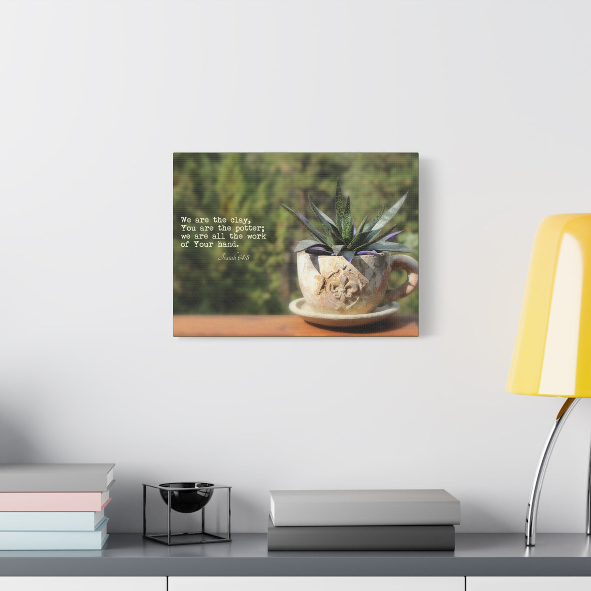 Scripture Canvas We Are The Clay Isaiah 64:8 Christian Wall Art Bible Verse Print Ready to Hang