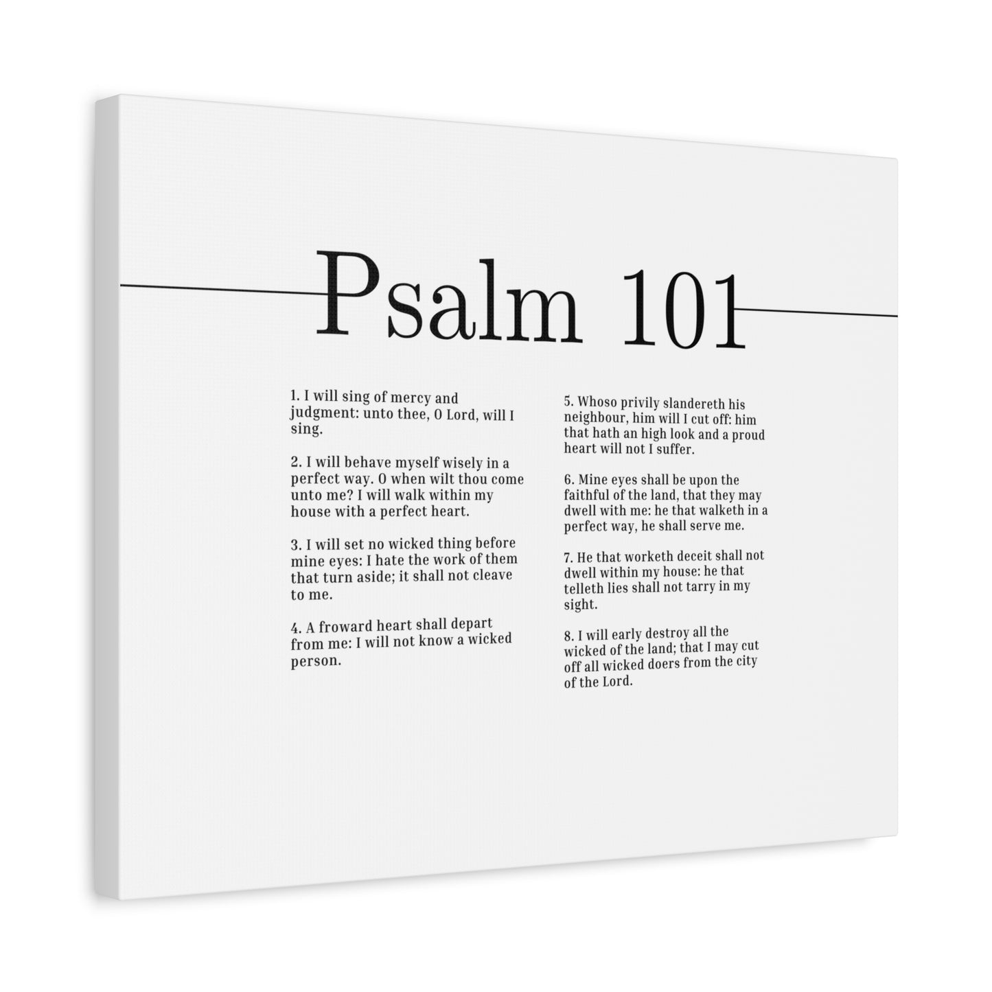 Scripture Canvas Sing Of Mercy And Judgement Psalm 101 Christian Wall Art Bible Verse Print Ready to Hang