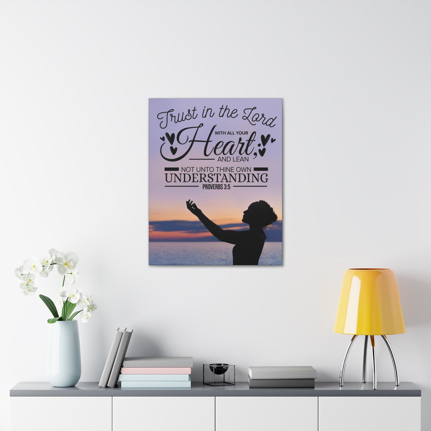 Trust in The Lord Proverbs 3:5 Christian Wall Art Bible Verse Print Ready to Hang