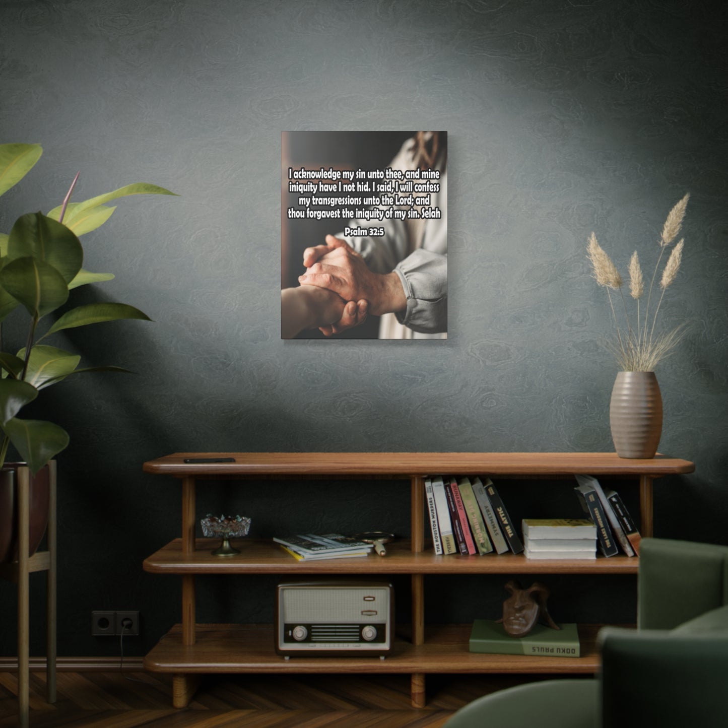 Bible Verse Canvas I Acknowledge My Sin Psalm 32:5 Christian Home Decor Scripture Art