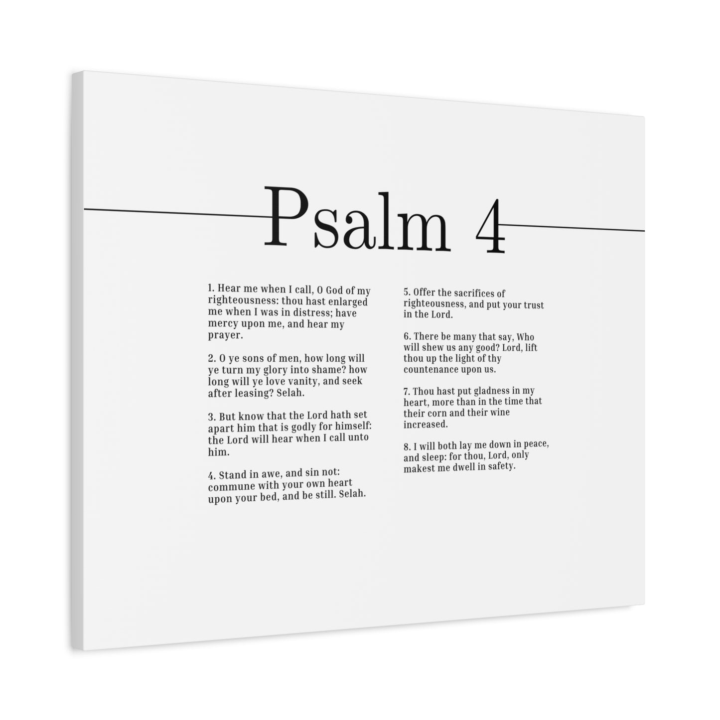 Scripture Canvas O God Of My Righteousness Psalm 4 Christian Wall Art Bible Verse Print Ready to Hang