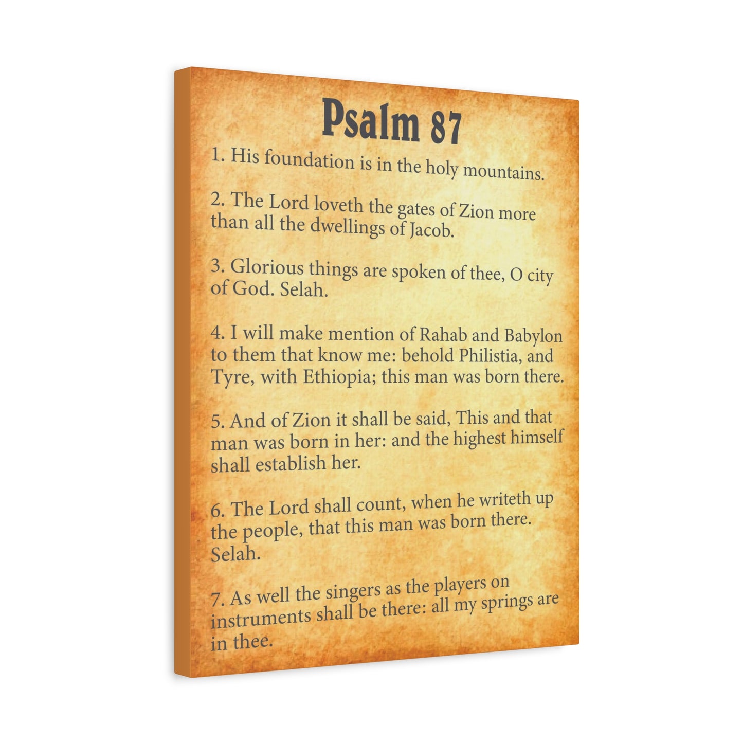 Scripture Walls Psalm 87 Gold Bible Chapter Canvas Christian Wall Art Ready to Hang