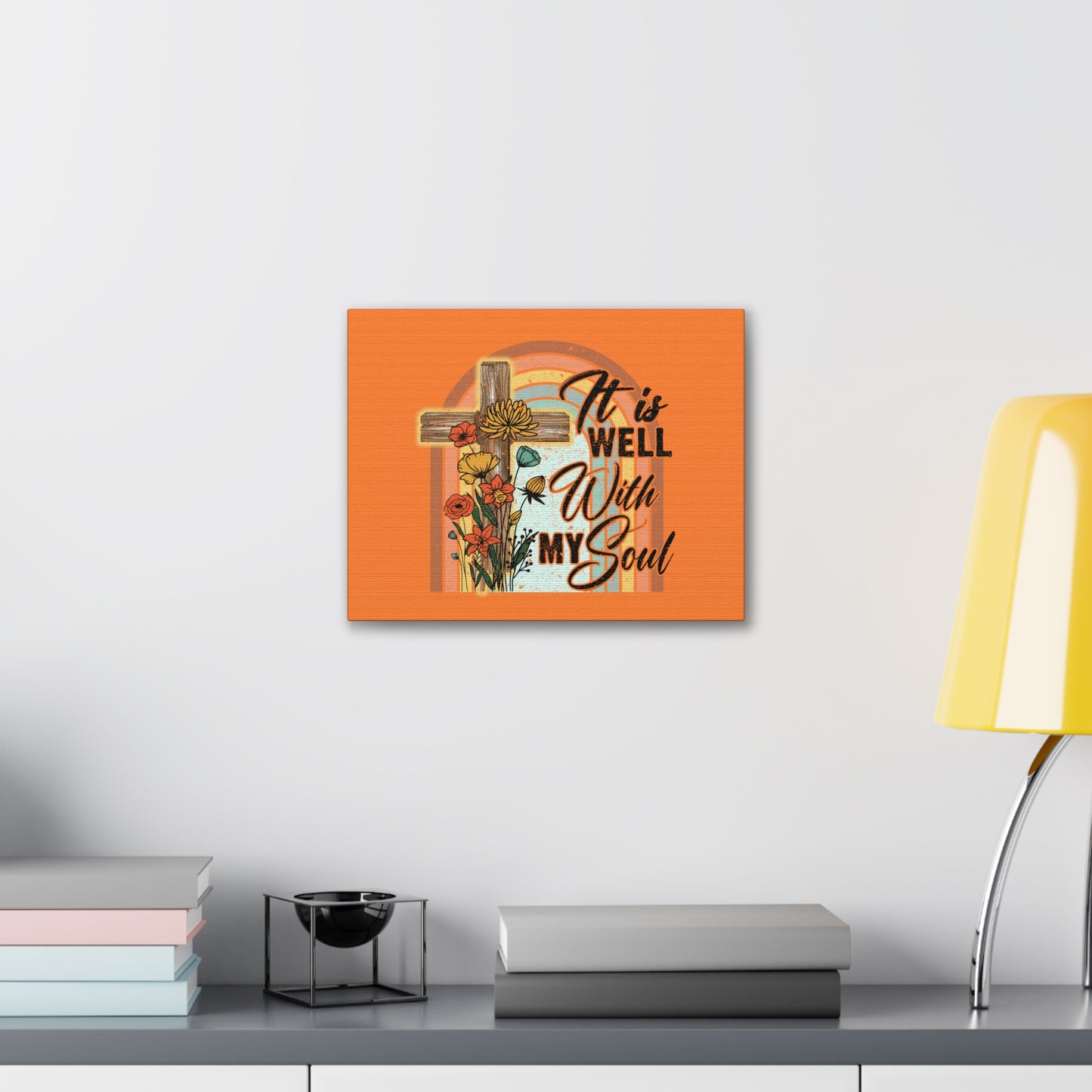 With My Soul Psalm 42:7 Bright Orange Christian Wall Art Bible Verse Print Ready to Hang